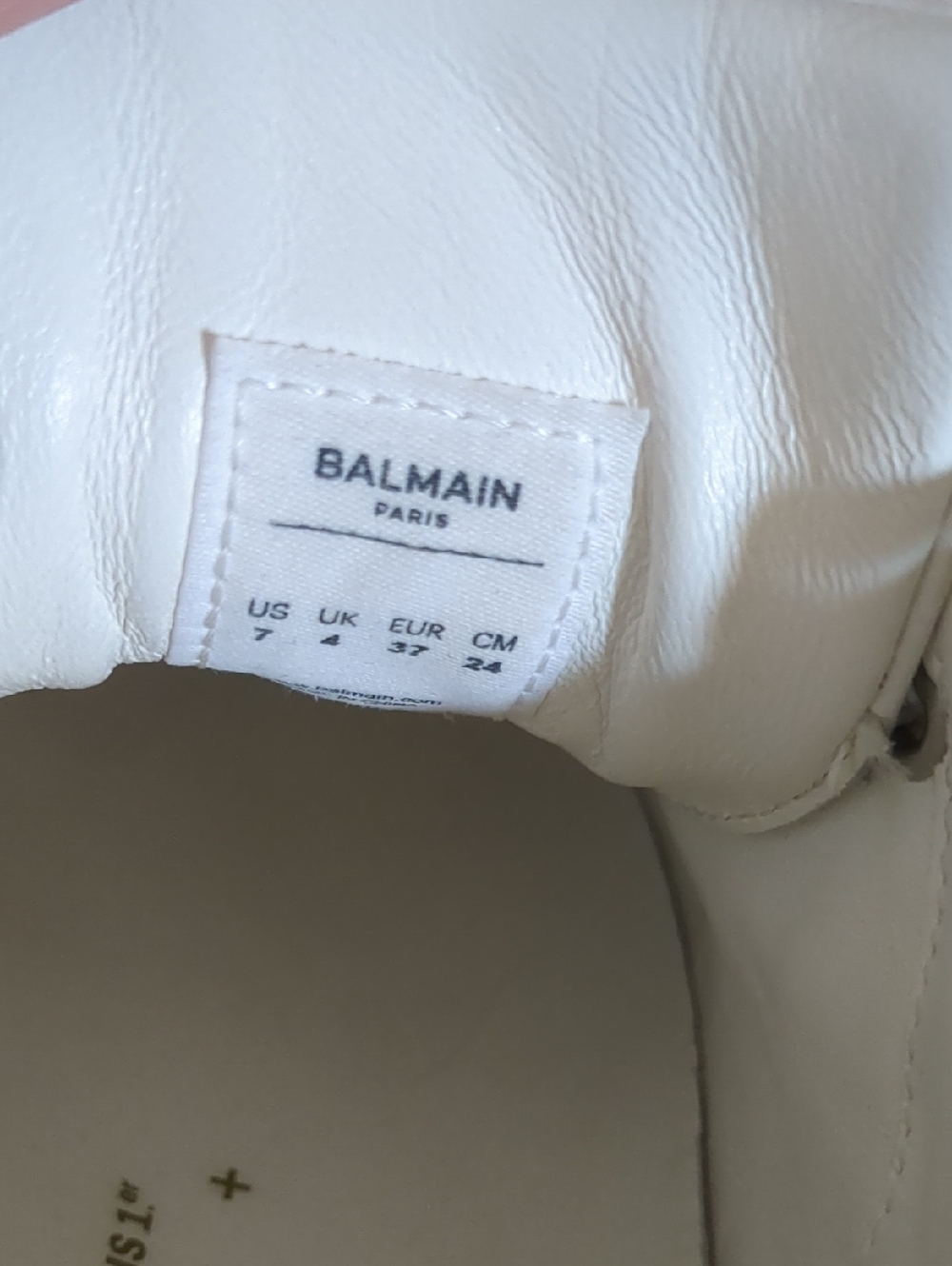 Balmain White & Gold Leather B-Court Low-Top Sneakers - Picture 5 of 8